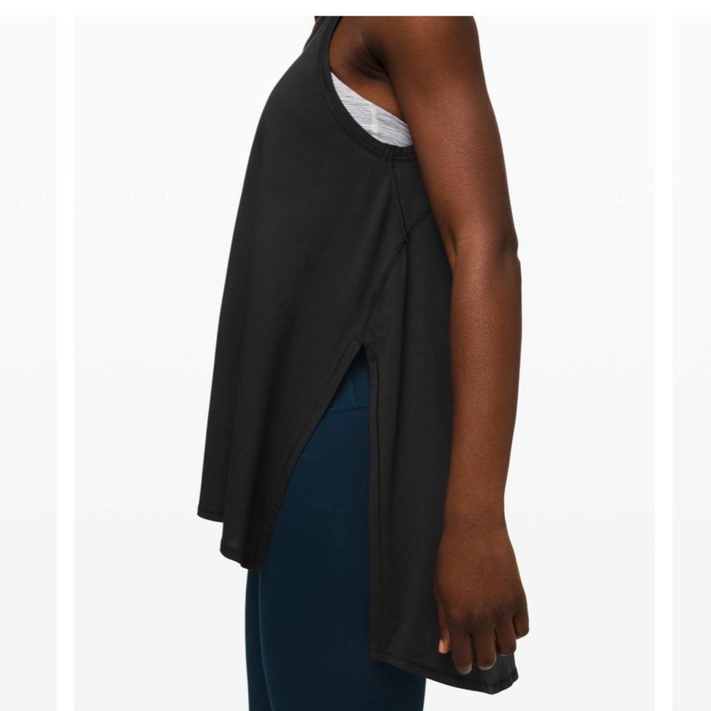 Lululemon Black long for length tank 8